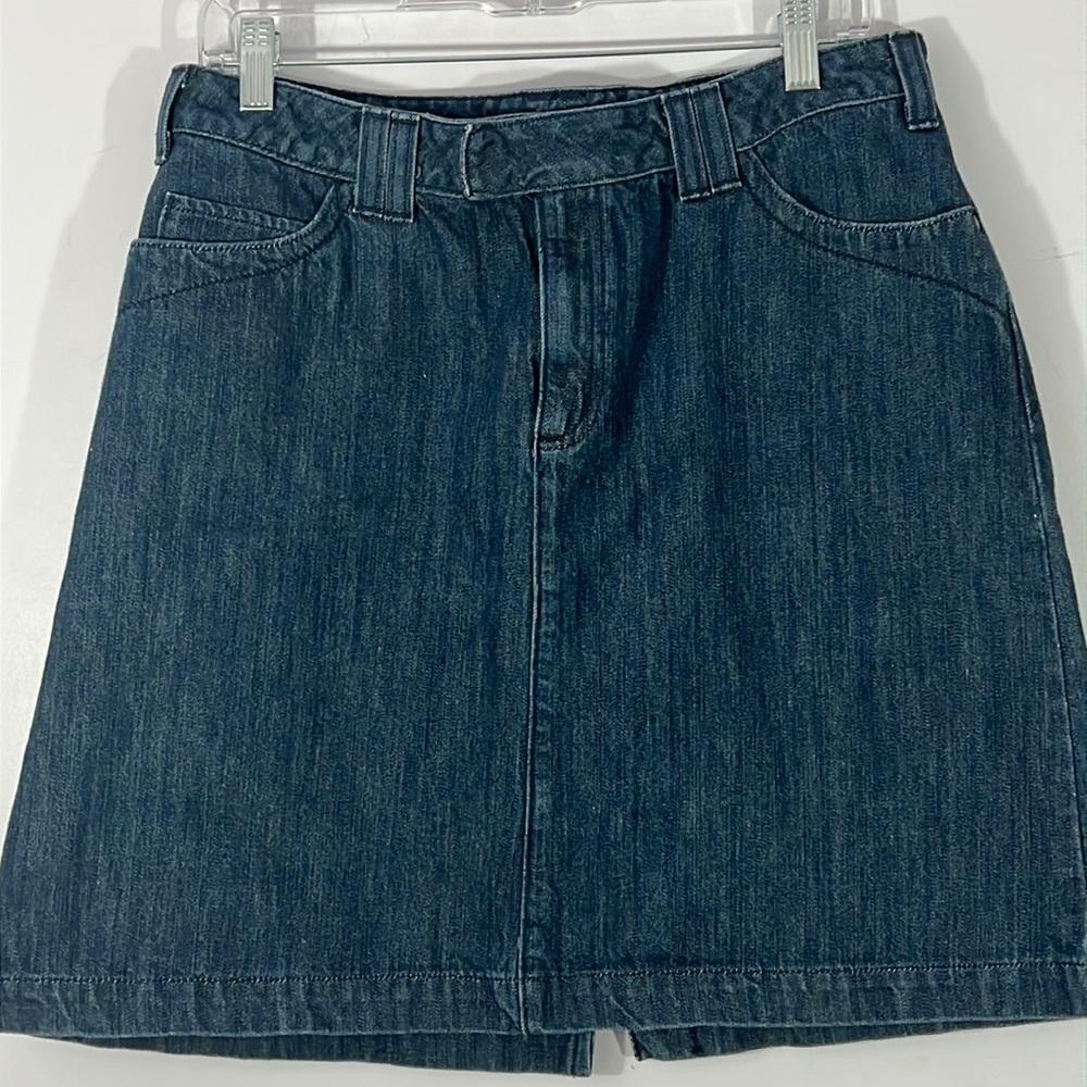 Size 12 eddie bauer dark wash denim mini skirt